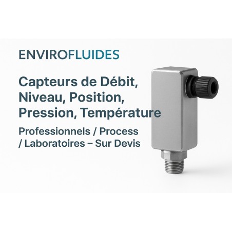 Capteurs de Débit, Niveau, Position, Pression, Température – Professionnels / Process / Laboratoires – Envirofluides