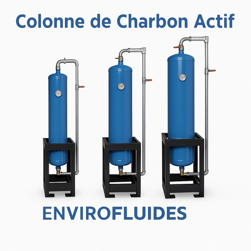 Colonne de Charbon Actif Air Comprimé – Gros Volume – Traitement Air Comprimé – Envirofluides